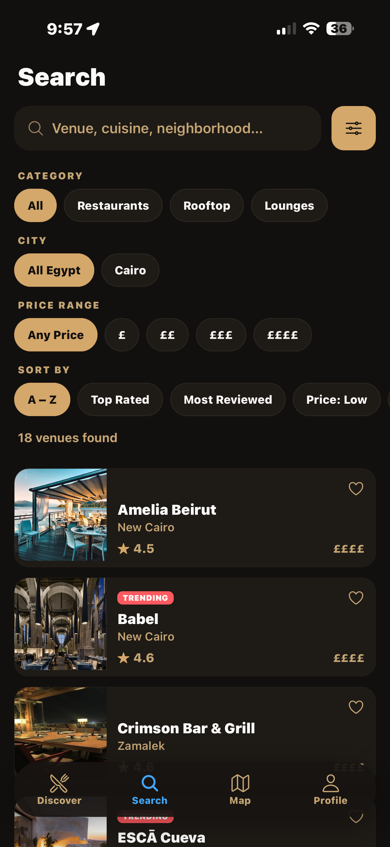 Ehgz app search view